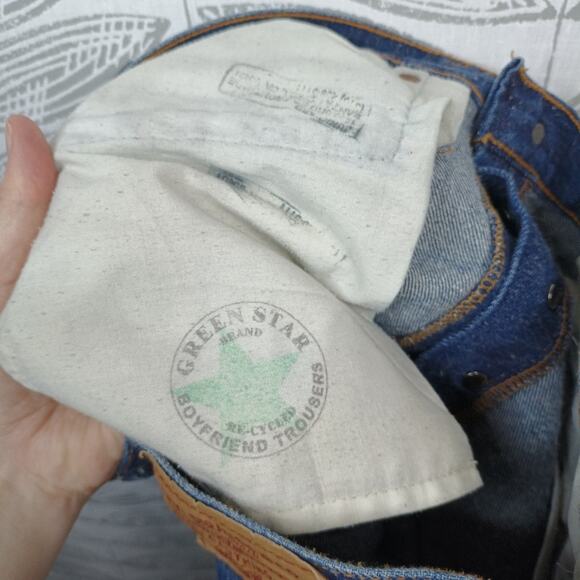 Green Star x Levi's Boyfriend Trousers Distressed Blue Denim 501xx High Waist - Picture 8 of 9